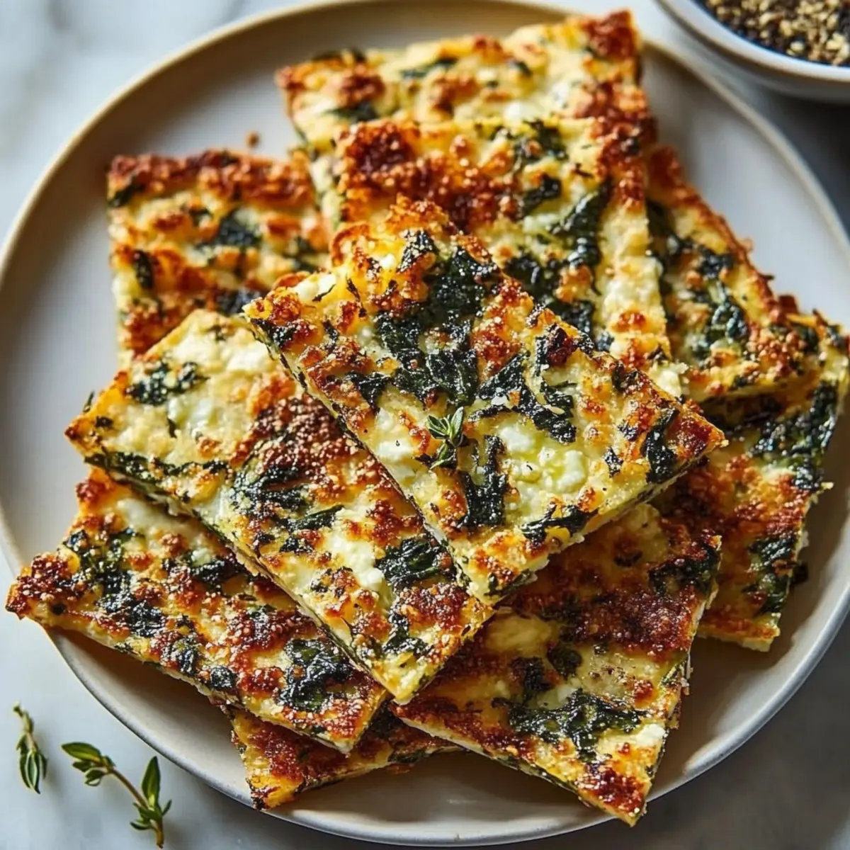 Baked Spinach Feta Crisps