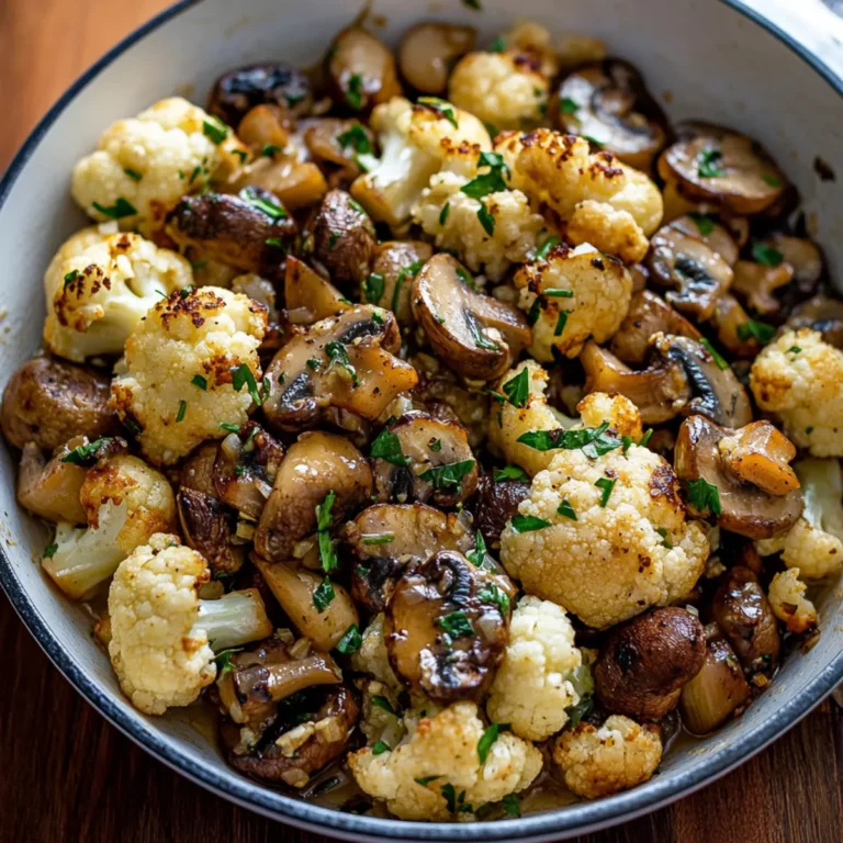 Garlic Cauliflower & Mushroom Skillet