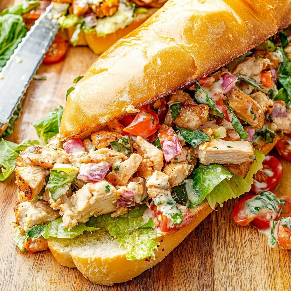 Easy Chopped Chicken Ranch Sandwich