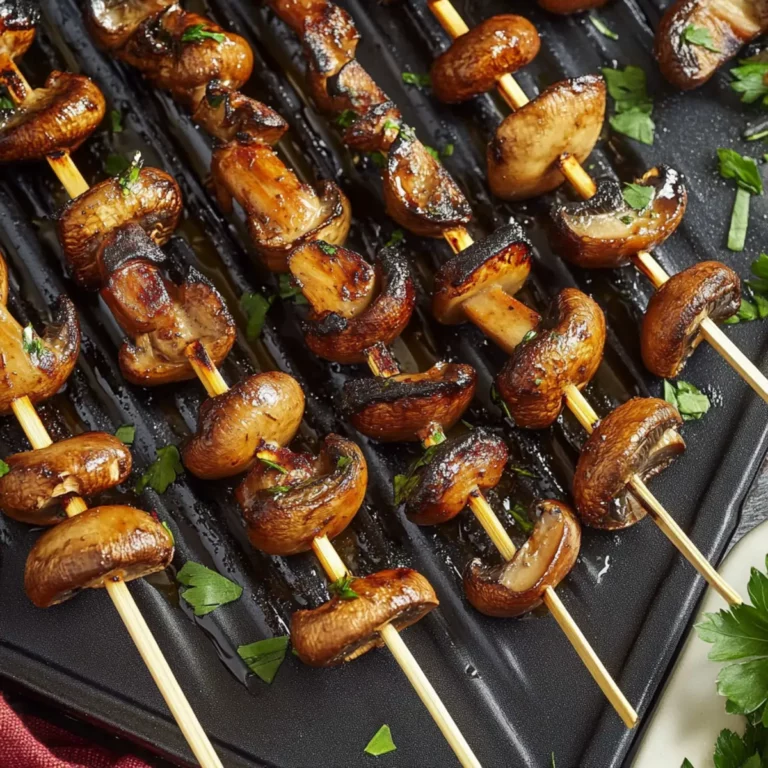 Marinated Grilled Mushroom Skewers