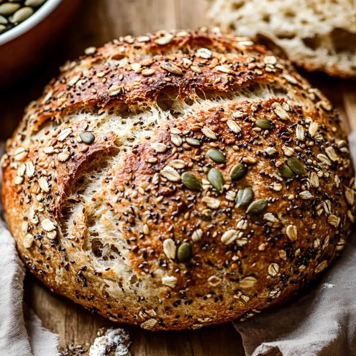 No-Knead Seed Bread