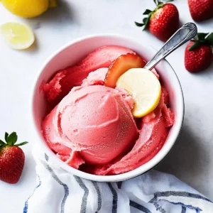 Strawberry Lemon Sorbet