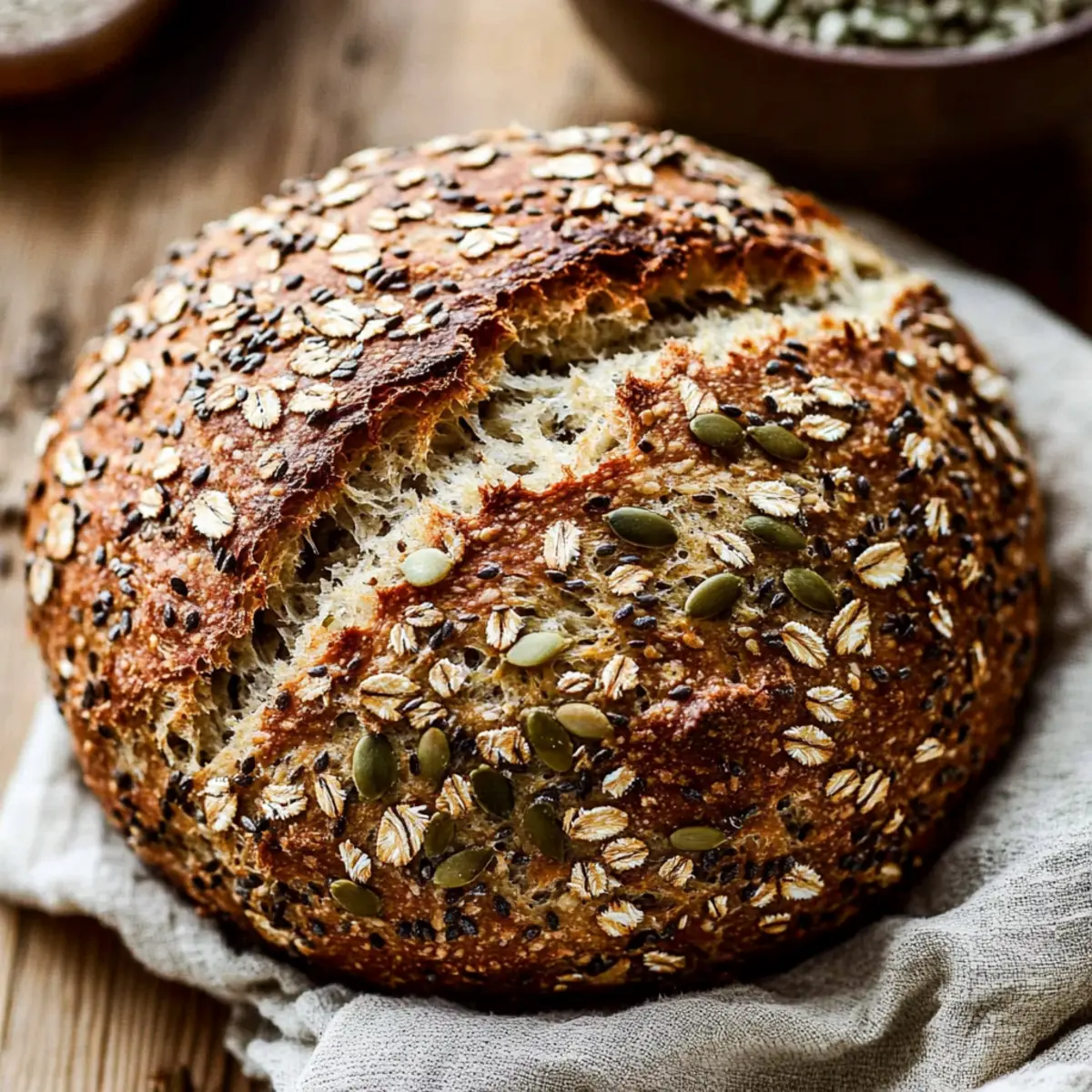 No-Knead Seed Bread