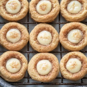 Eggnog Snickerdoodle Thumbprint Cookies