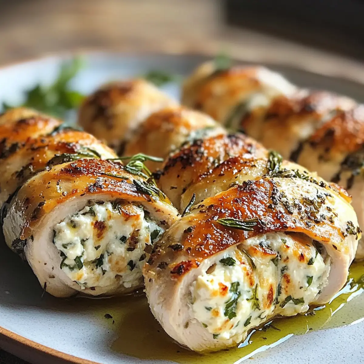 Herbed Ricotta Stuffed Chicken Rolls