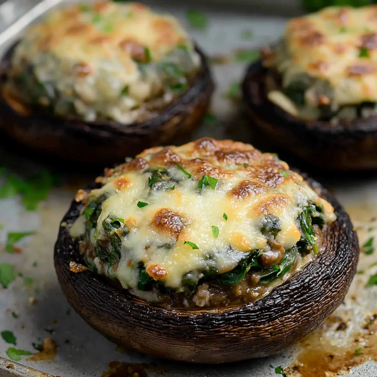Spinach & Cheese Stuffed Portobello Mushrooms Recipe Delight