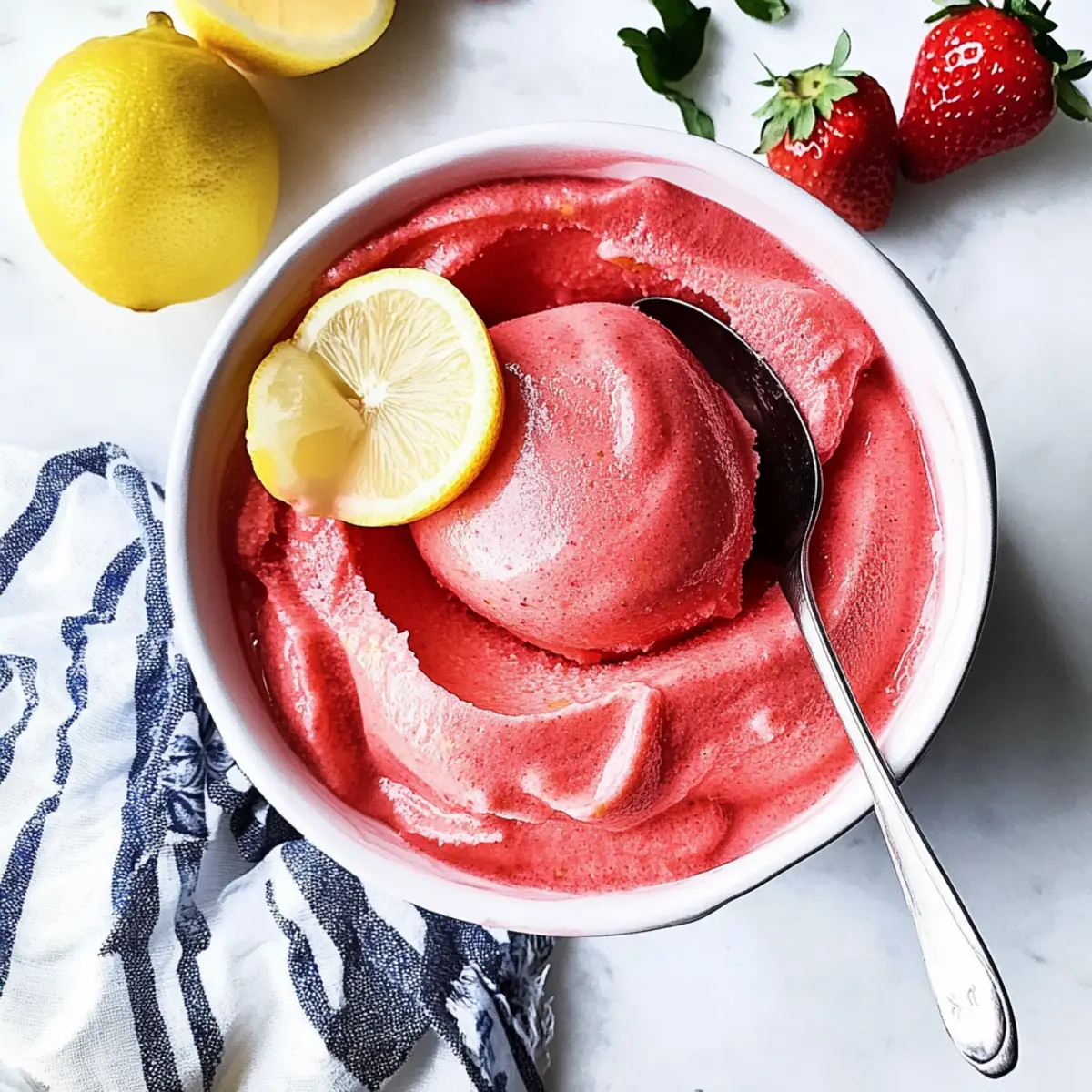 Strawberry Lemon Sorbet