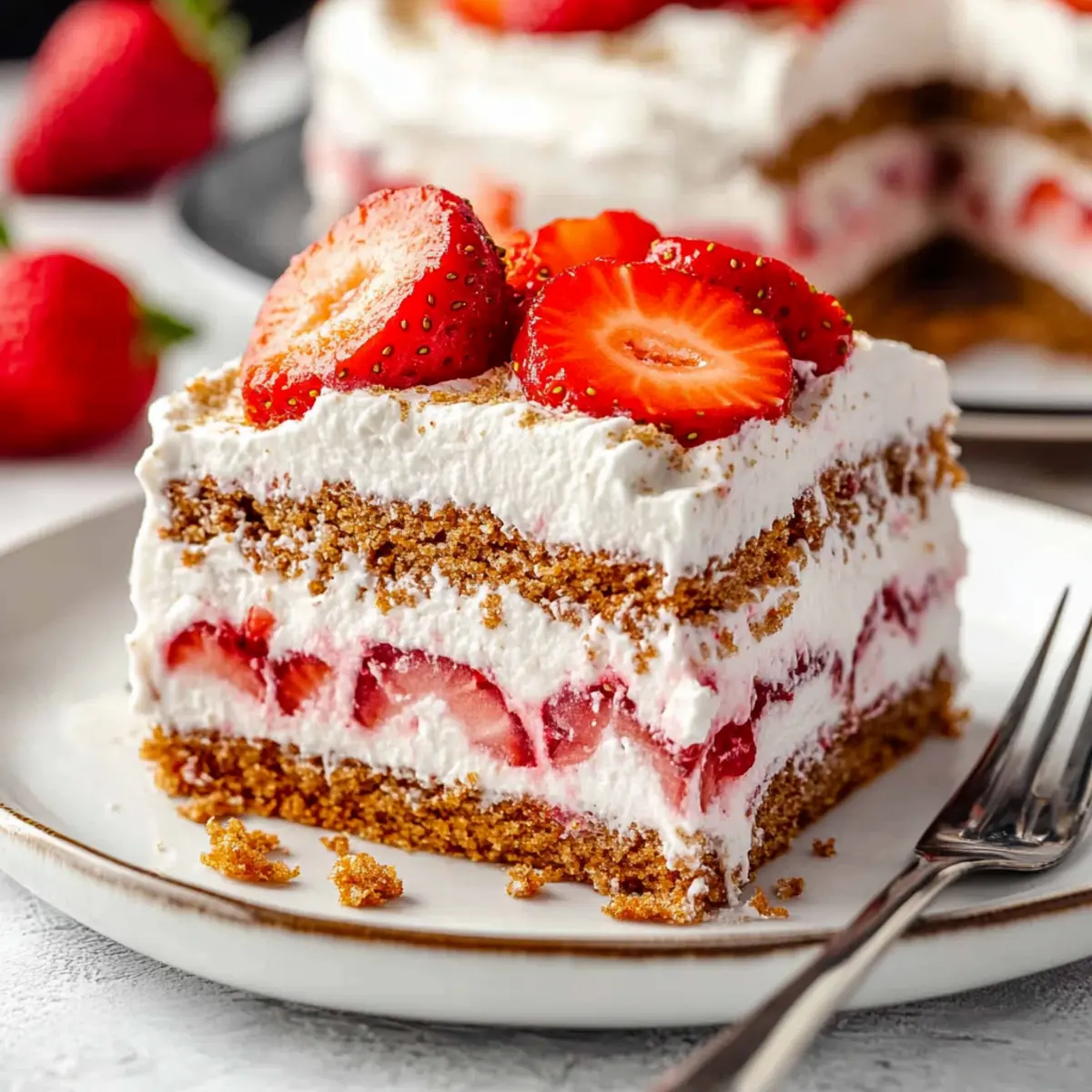 No-Bake Strawberries & Cream Icebox Cake