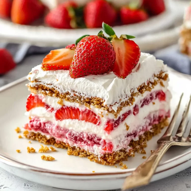 No-Bake Strawberries & Cream Icebox Cake