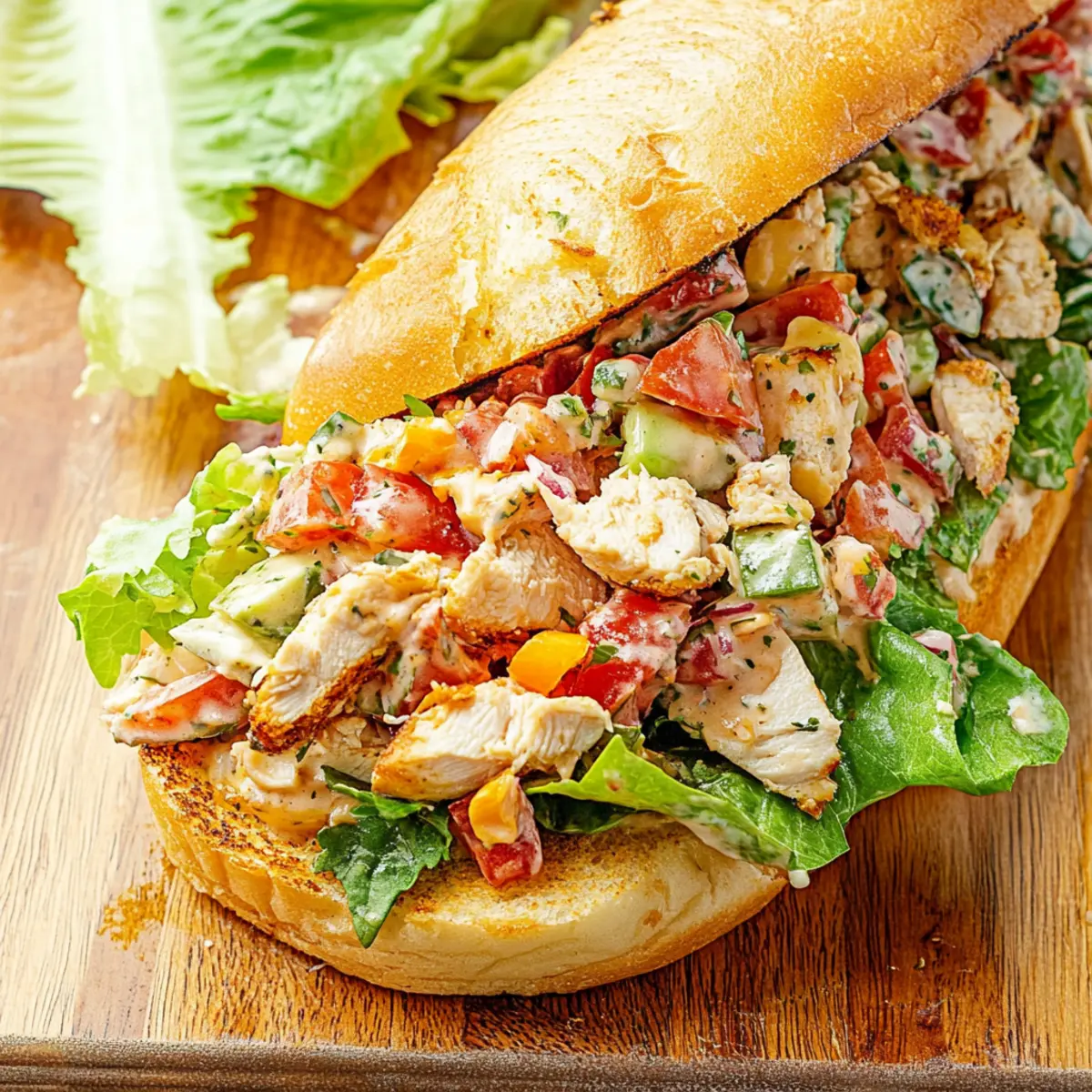 Easy Chopped Chicken Ranch Sandwich