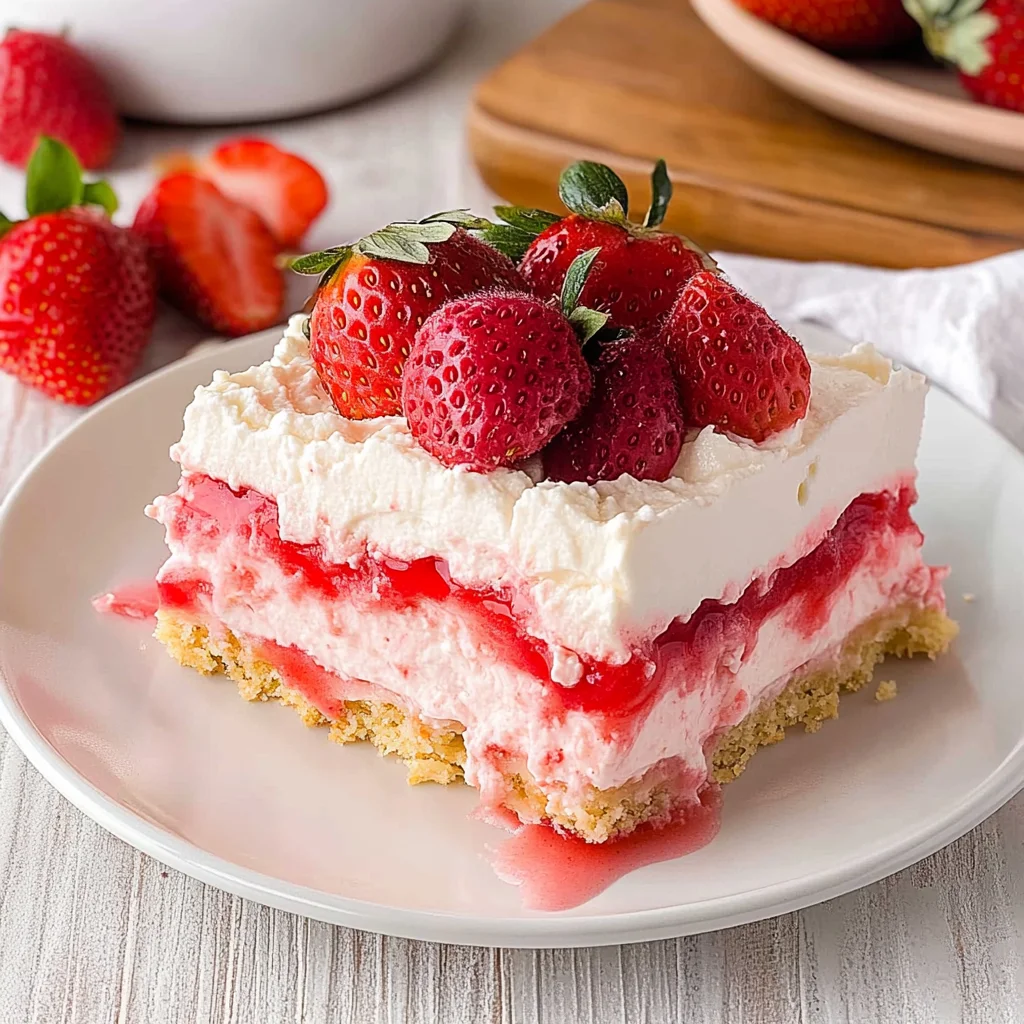 No-Bake Strawberry Jello Lasagna: Delightfully Easy Treat