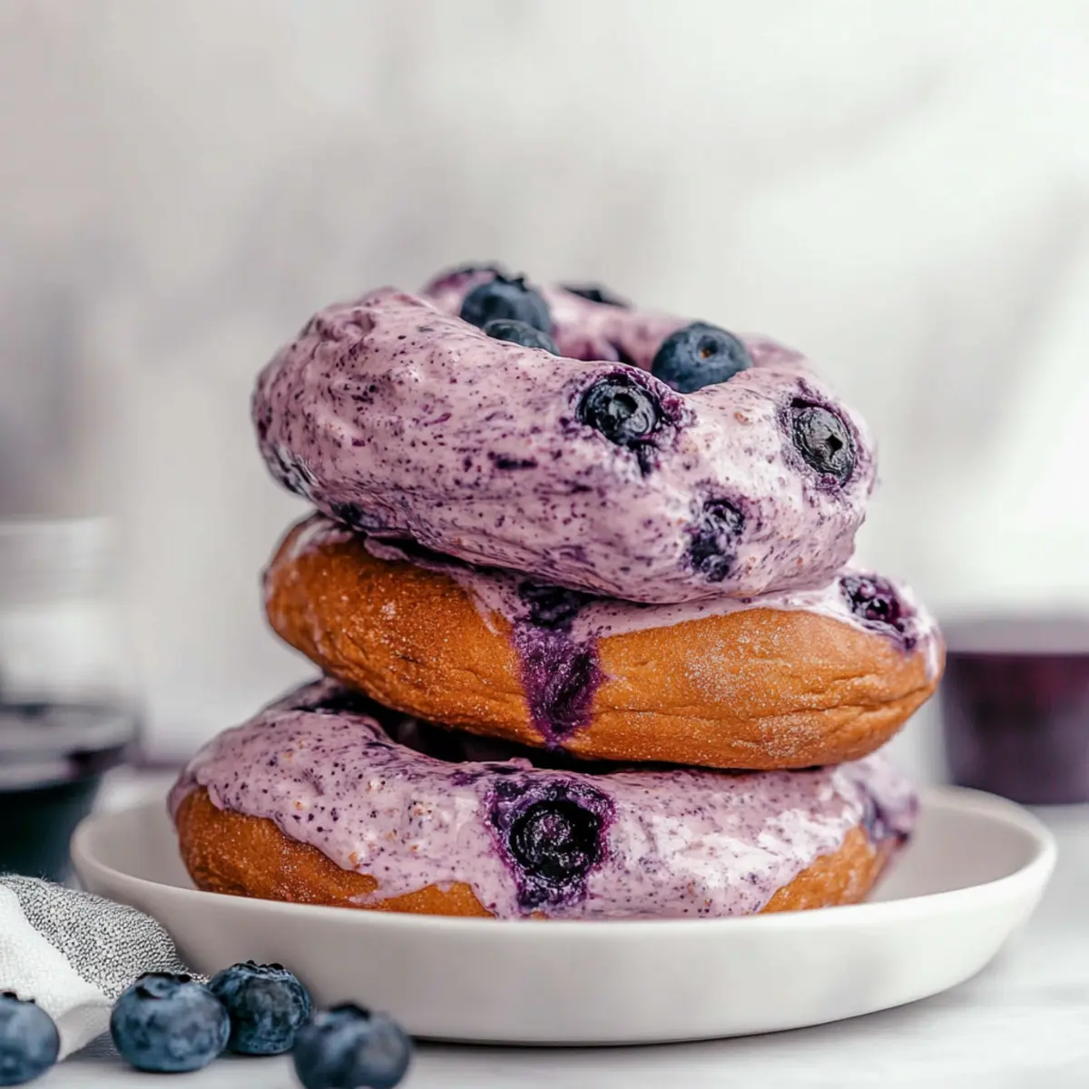Wild Blueberry Greek Yogurt Bagels