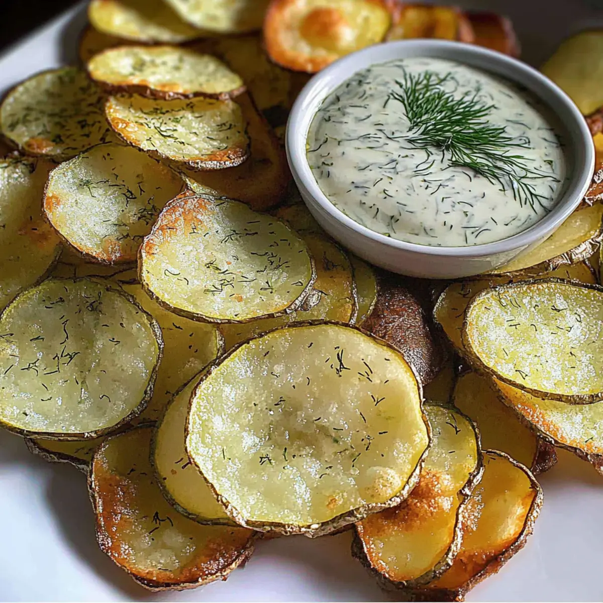 Homemade Dill Pickle Potato Chips