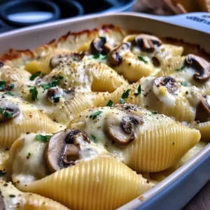 Creamy Garlic Mushroom Stuffed Shells