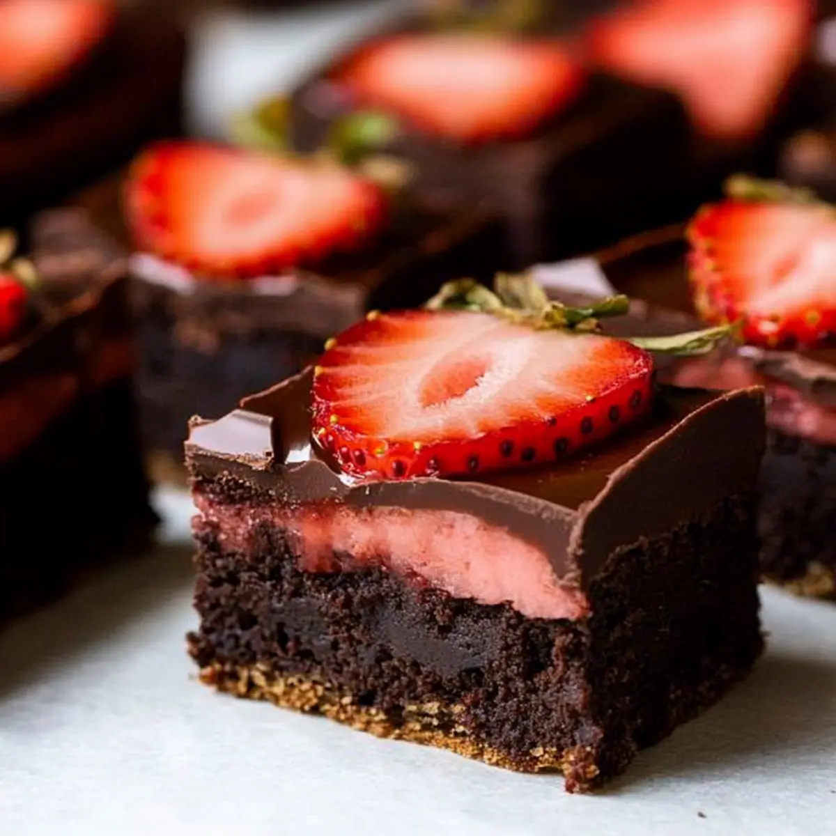 Chocolate Covered Strawberry Brownies
