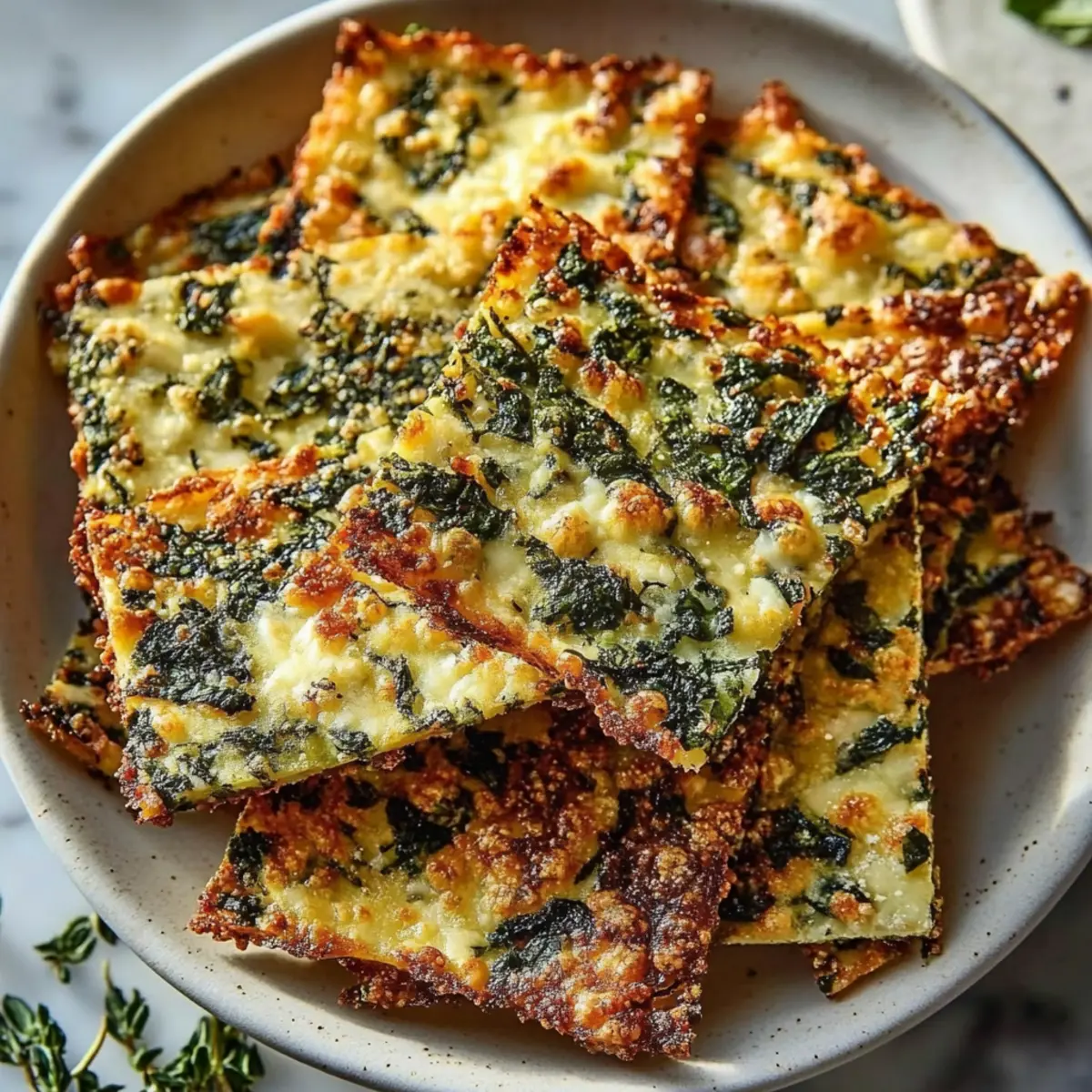 Spinach Cheese Crisps