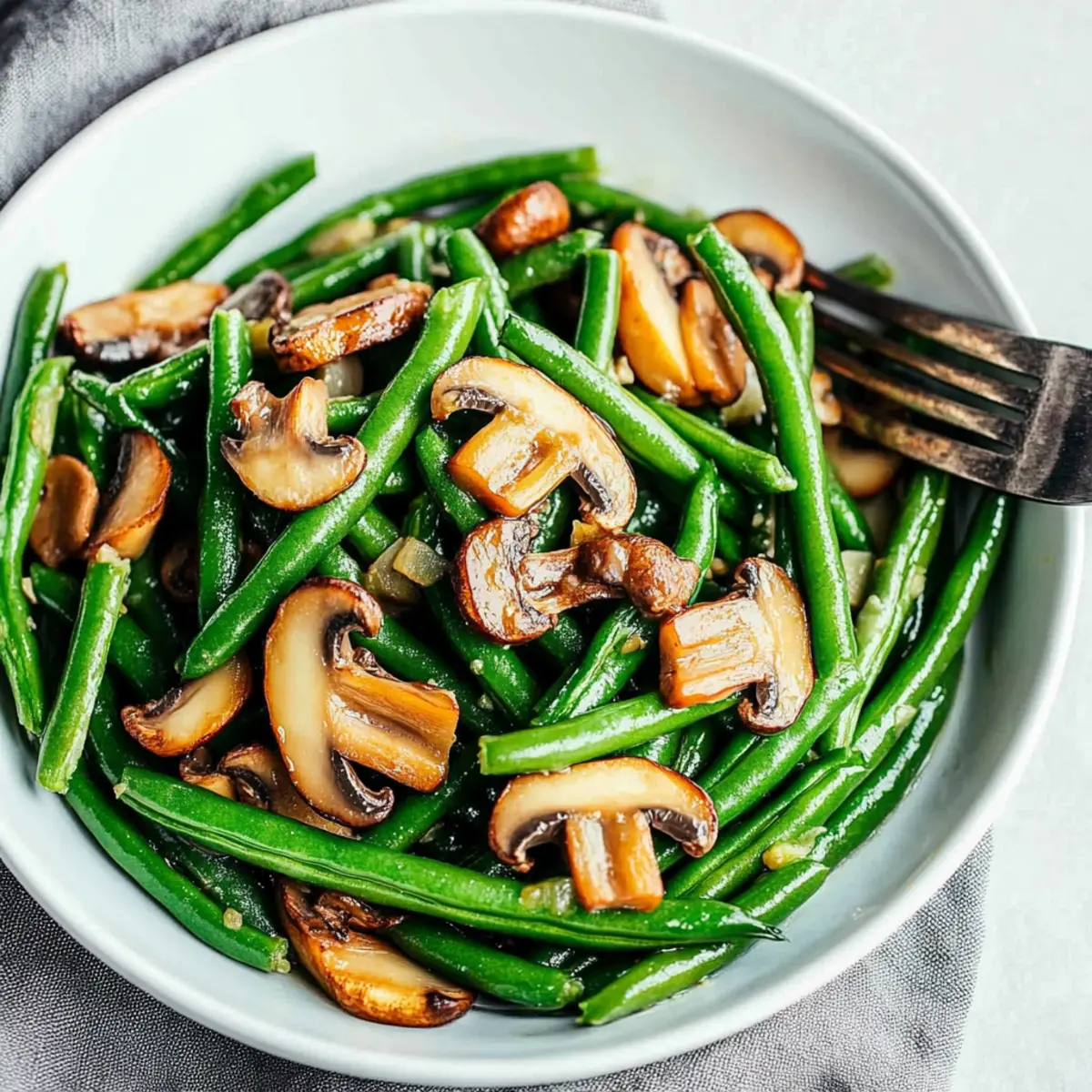 Garlic Butter Green Beans with Mushrooms