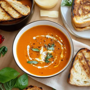 Roasted Tomato Soup with Grilled Cheese