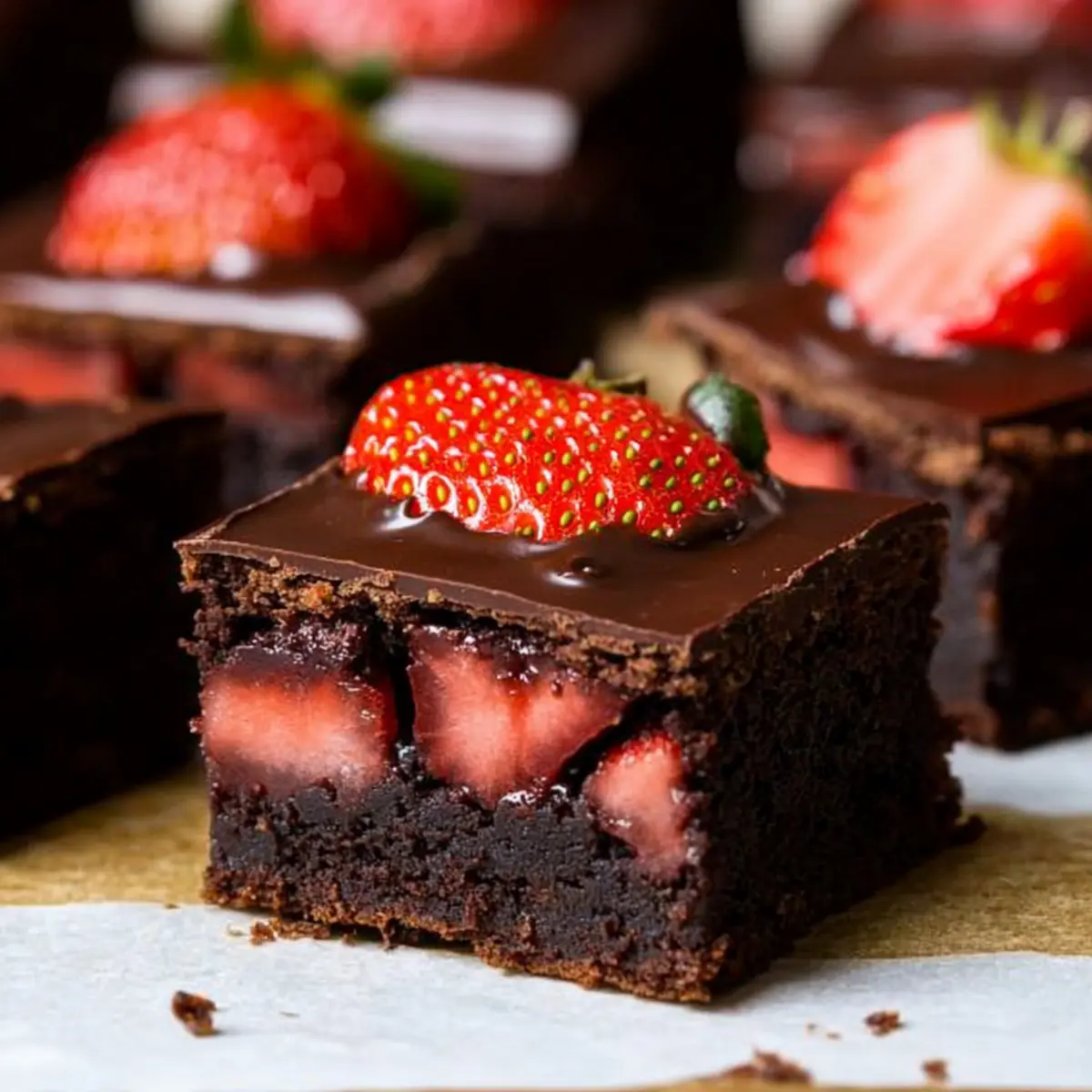 Chocolate Covered Strawberry Brownies