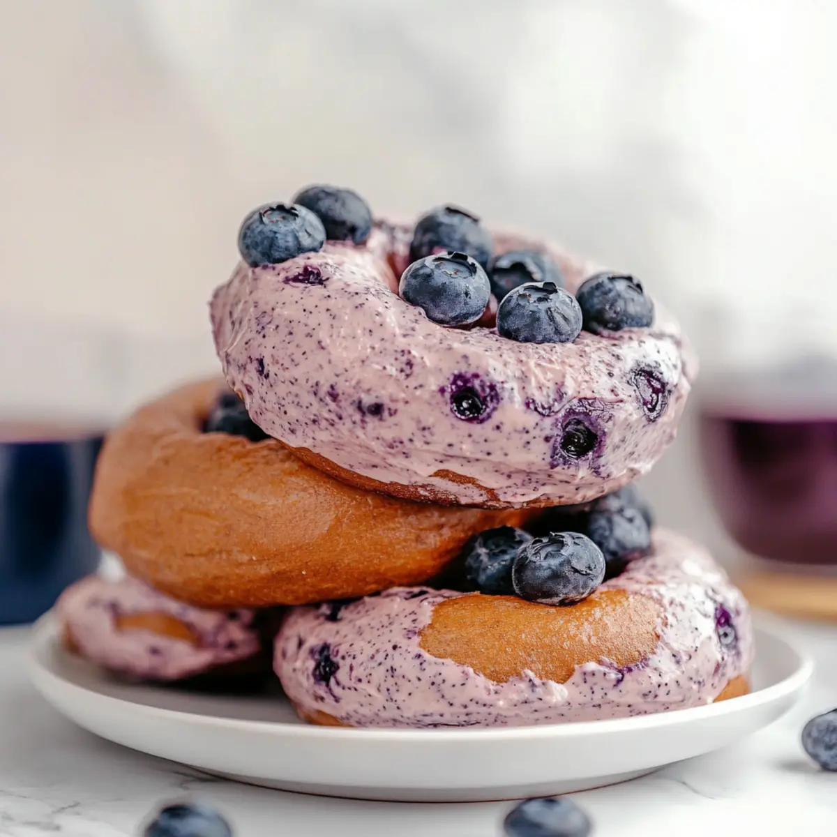 Wild Blueberry Greek Yogurt Bagels