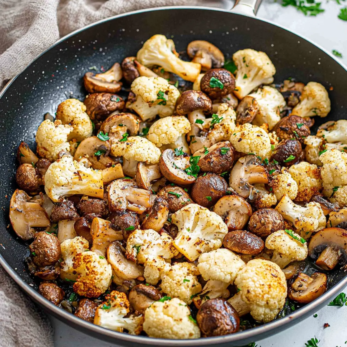 Garlic Mushroom & Cauliflower Skillet