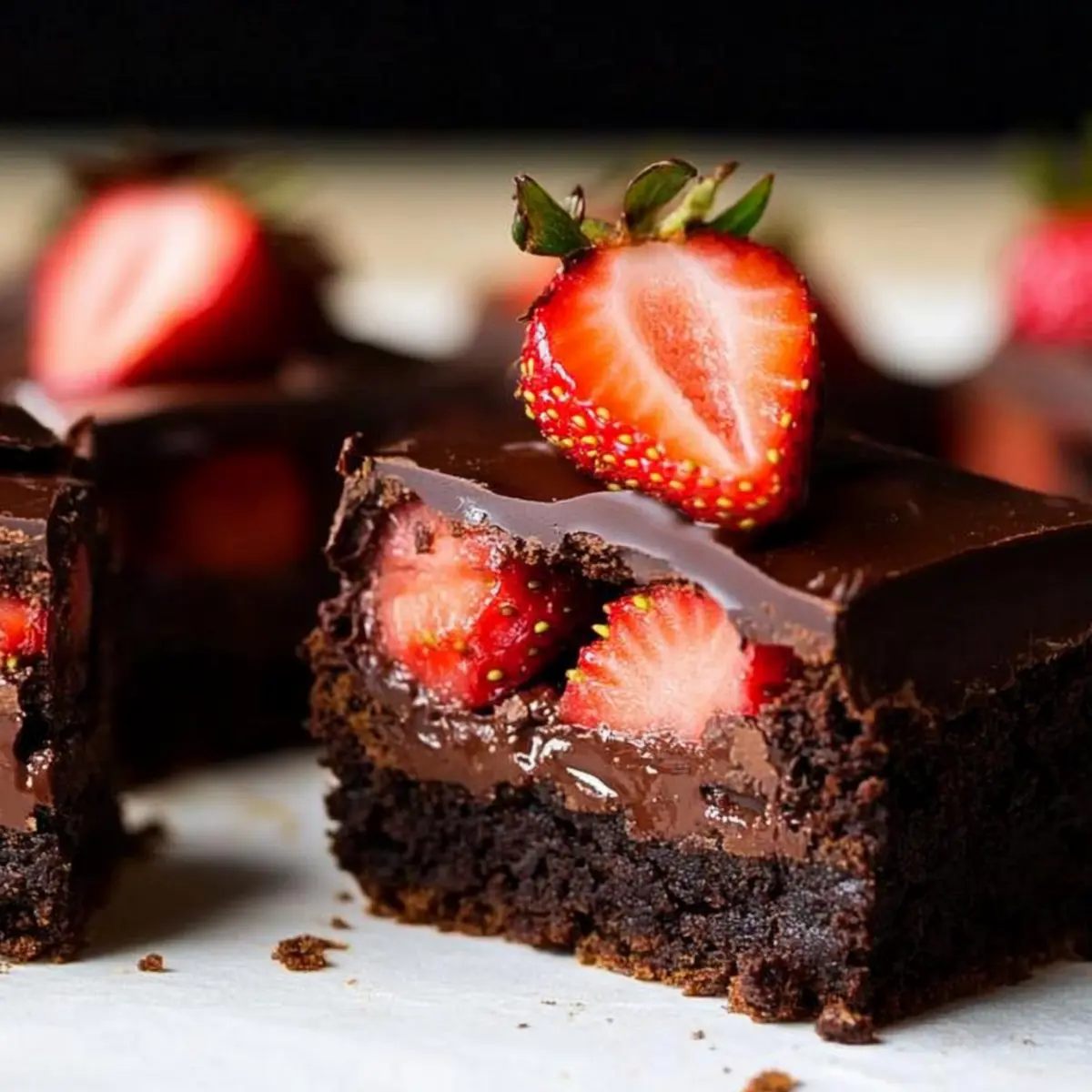 Chocolate Covered Strawberry Brownies