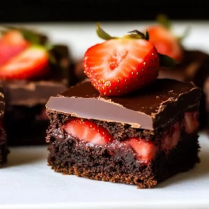Chocolate Covered Strawberry Brownies