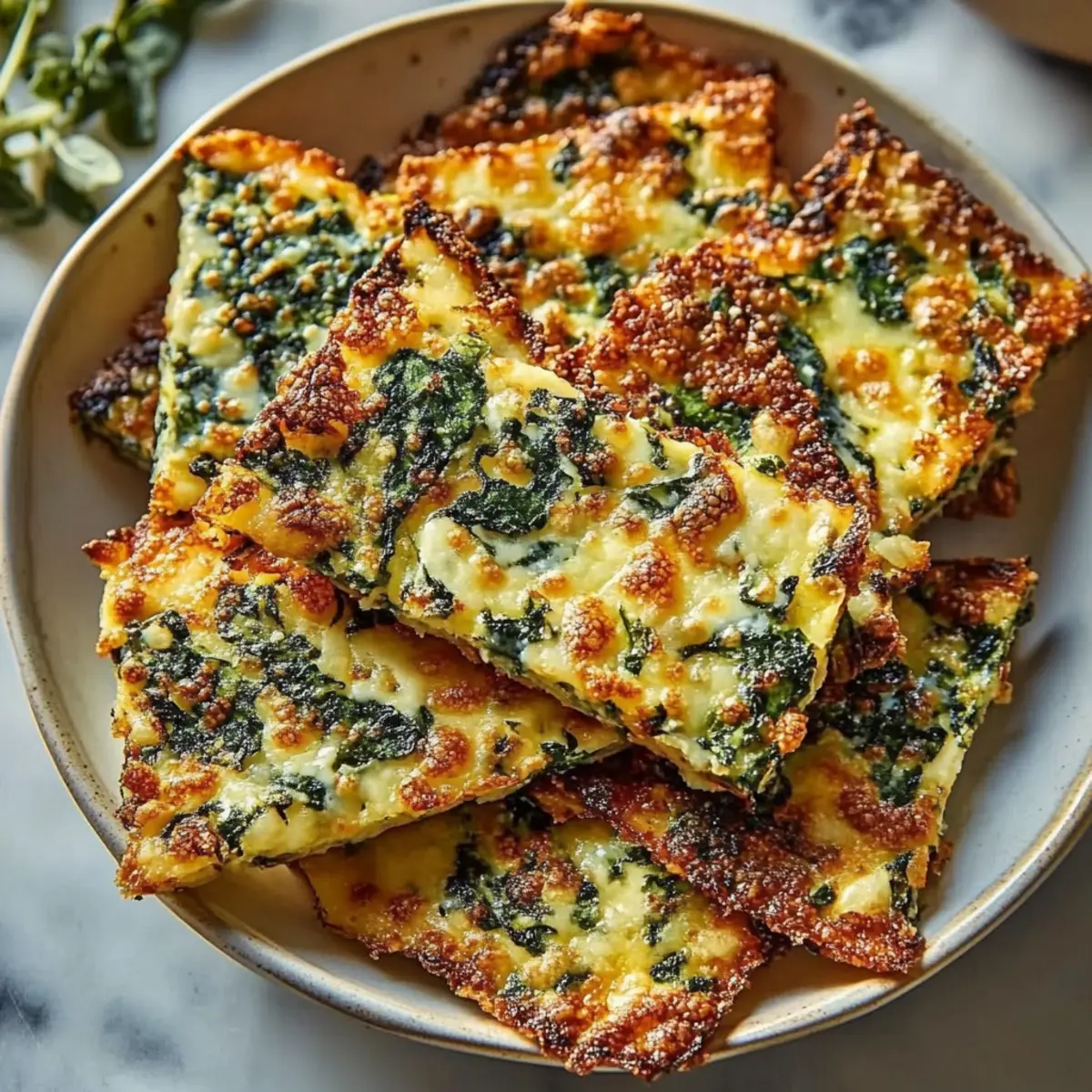 Spinach Cheese Crisps