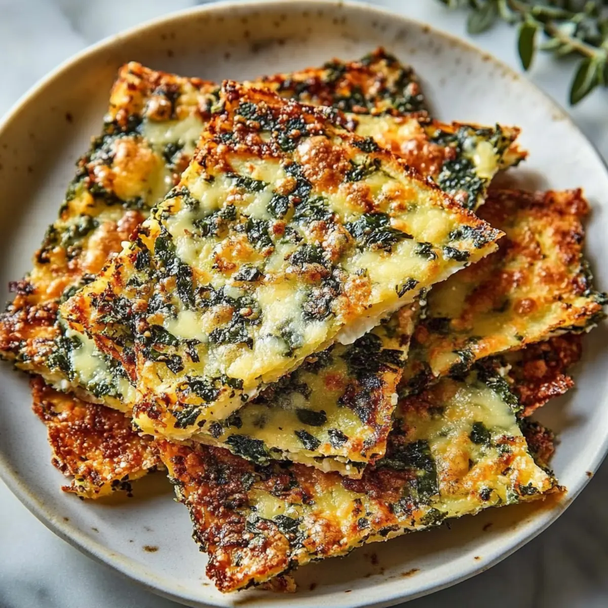 Spinach Cheese Crisps