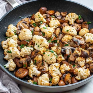Garlic Mushroom & Cauliflower Skillet