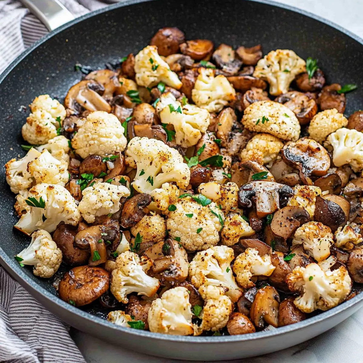 Garlic Mushroom & Cauliflower Skillet