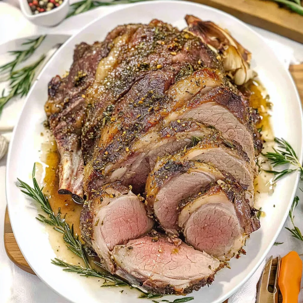 Herb, Garlic & Dijon Roasted Leg of Lamb: Savory Delight
