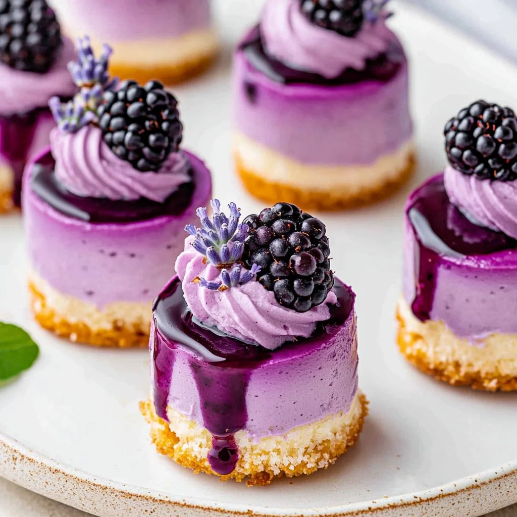 Mini Blackberry Lavender Cheesecakes: Irresistibly Velvety