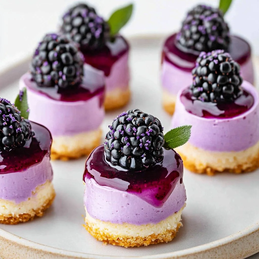 Mini Blackberry Lavender Cheesecakes: Irresistibly Velvety