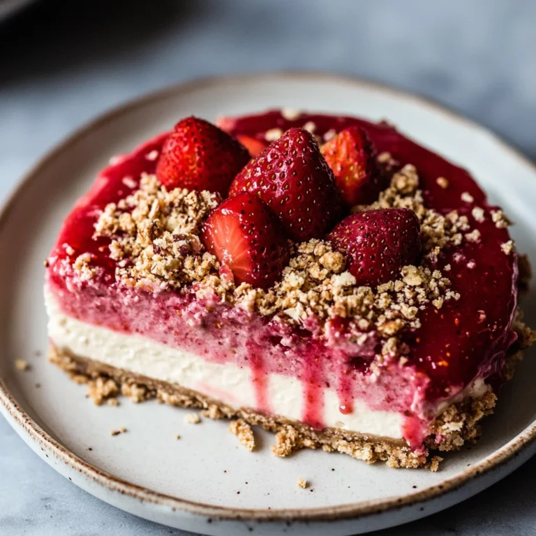 Vegan No-Bake Strawberry Crunch Cheesecake: Delightfully ...