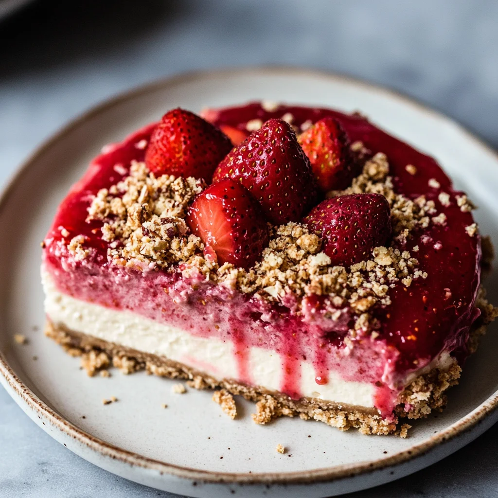 Vegan No-Bake Strawberry Crunch Cheesecake: Delightfully ...