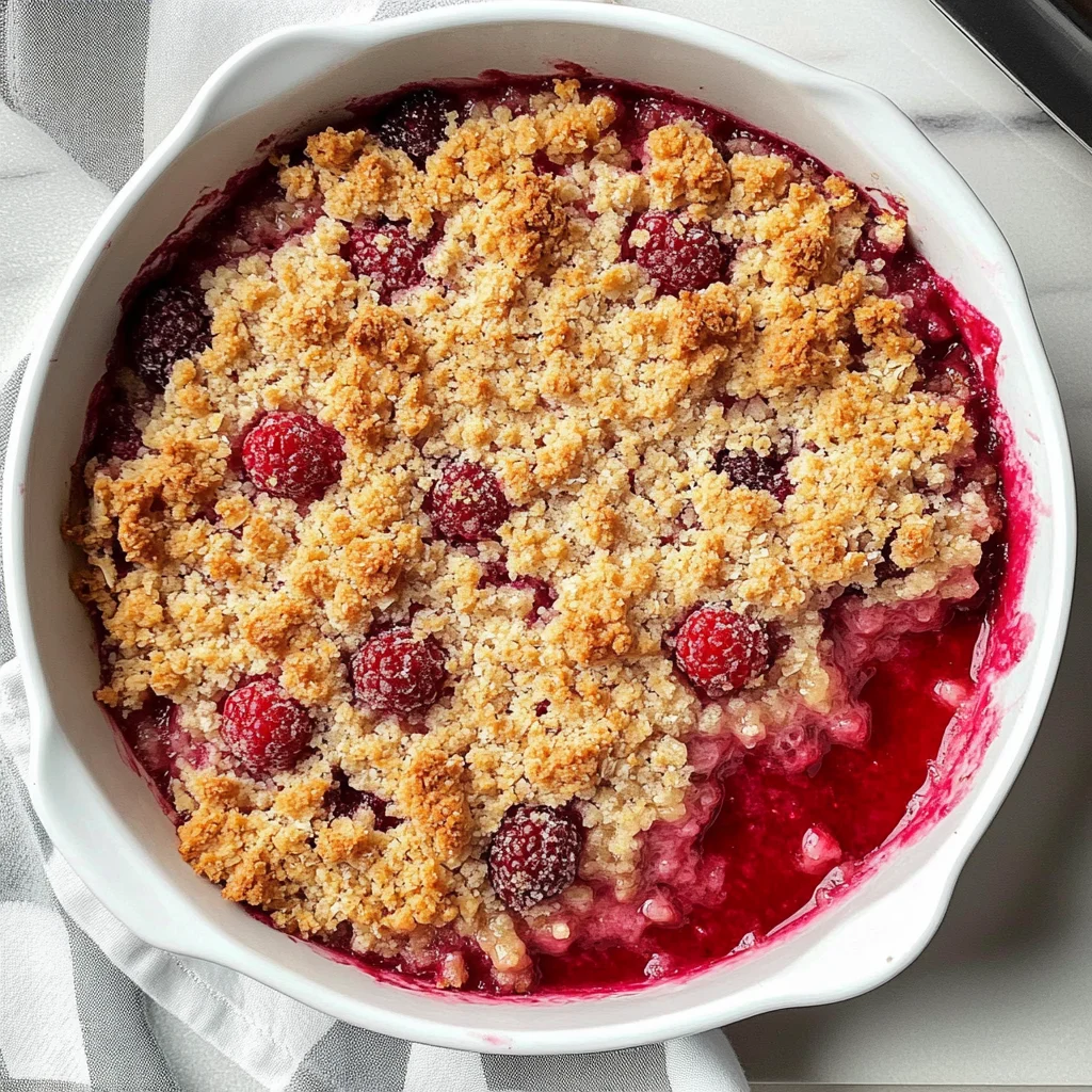 Easy Raspberry Crumble Delight: Warm and Buttery Bliss