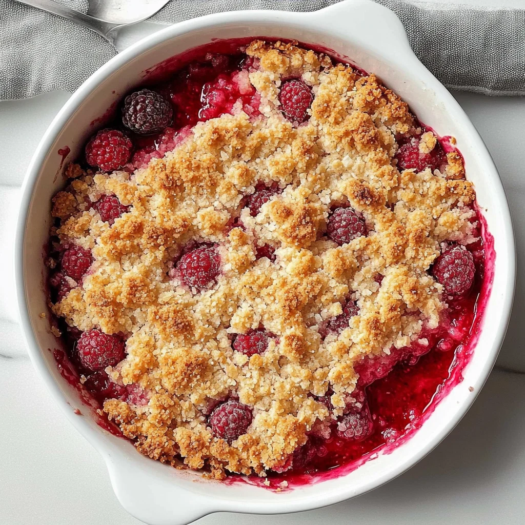 Easy Raspberry Crumble Delight: Warm and Buttery Bliss