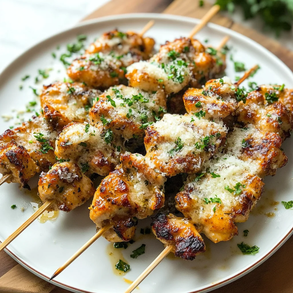 Garlic Parmesan Chicken Skewers: Juicy Summer Delight