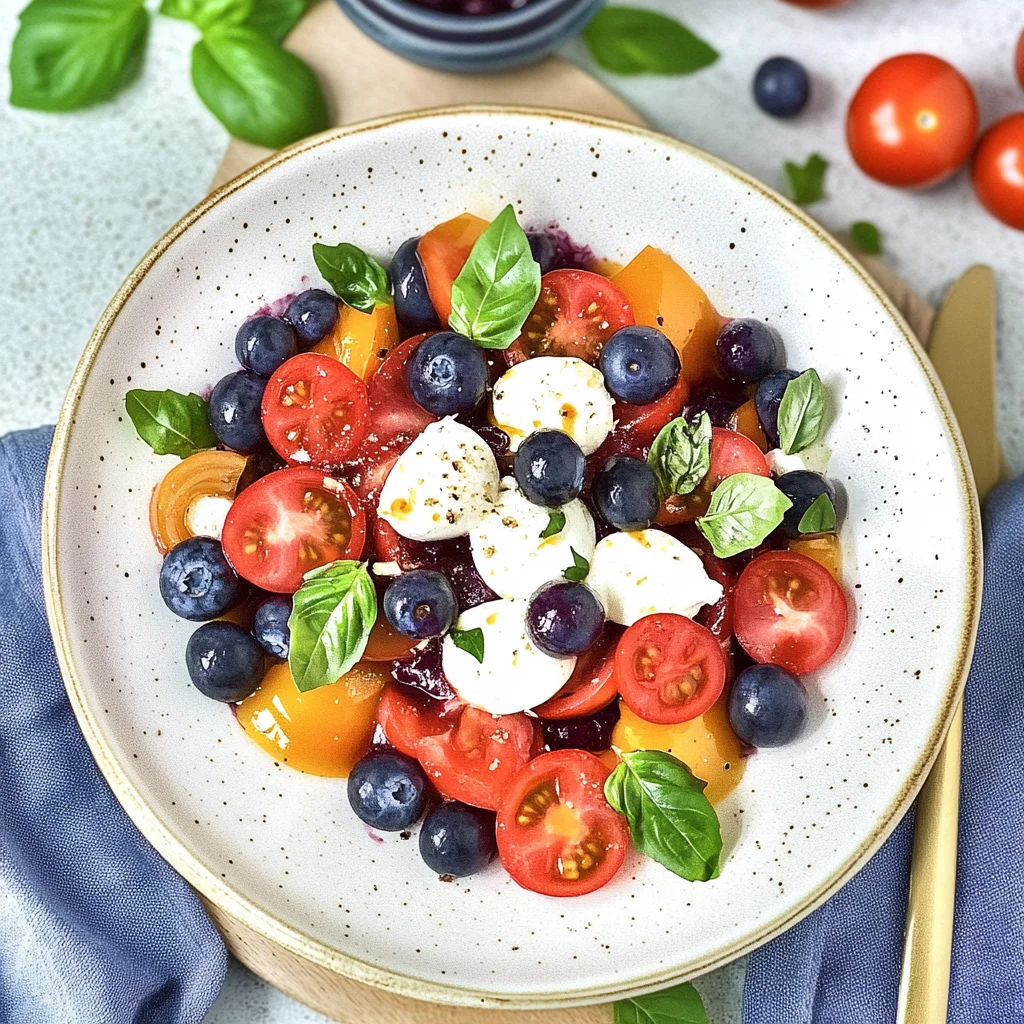 Red White & Blueberry Caprese Salad: A Summer Delight