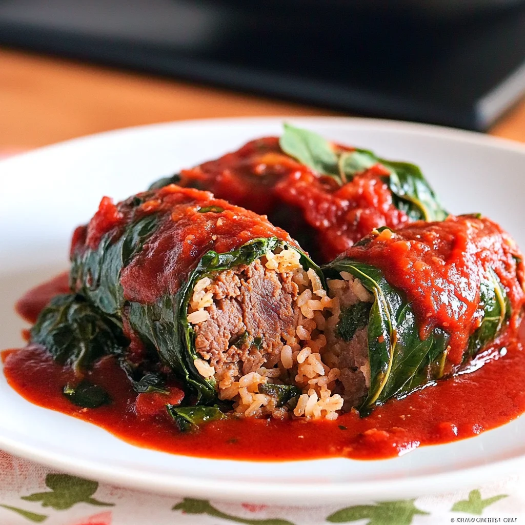 Swiss Chard Rolls with Rice and Beef: Comforting Delight