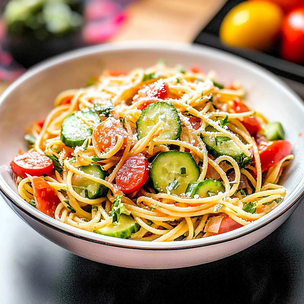 cold spaghetti salad recipes: Refreshingly Tangy Bliss