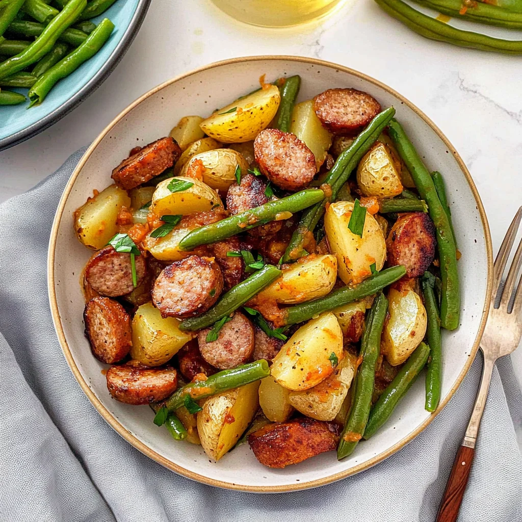sausage potatoes and green beans: Savory Family Delight