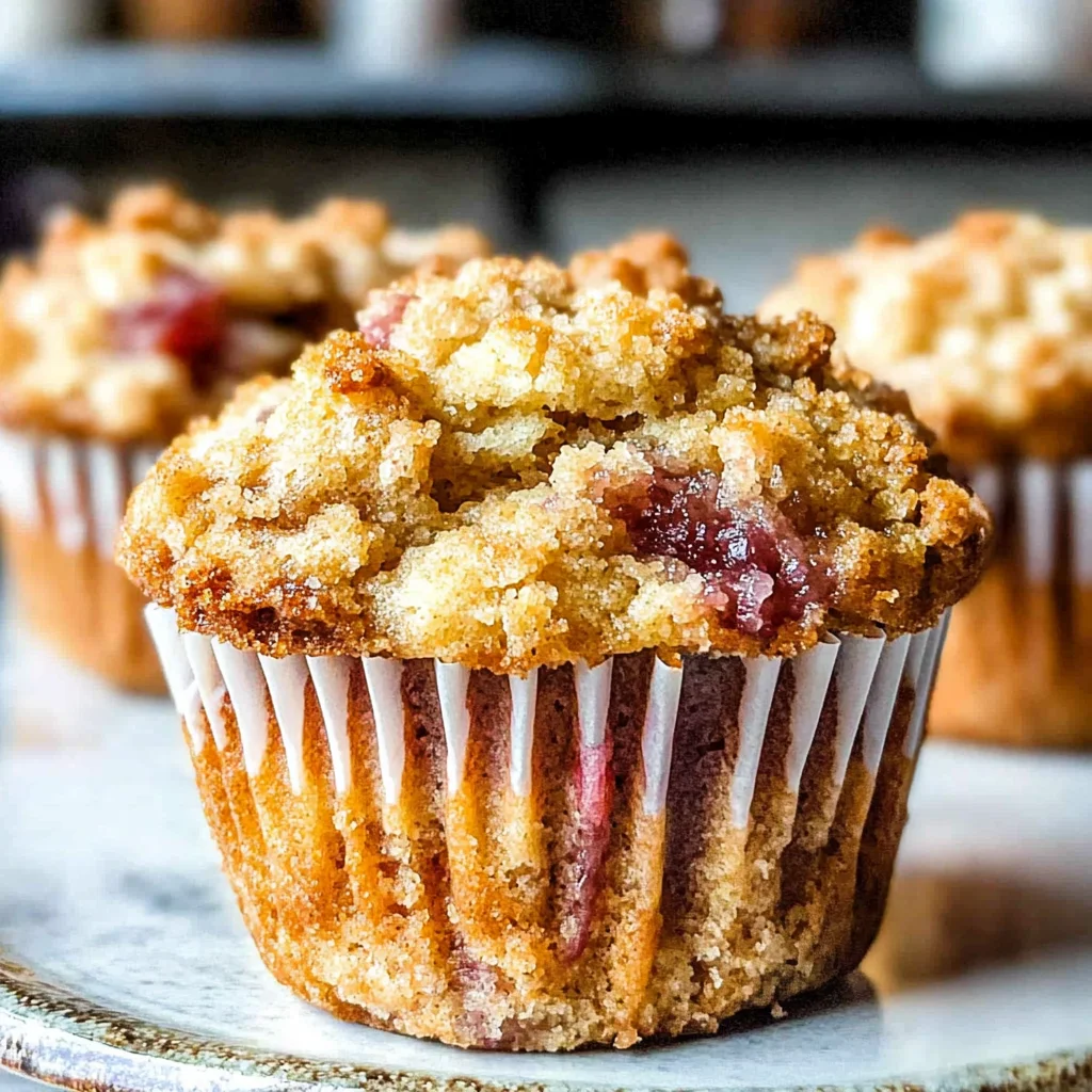 Nostalgic Rhubarb Muffins with Crumbly Topping: Comfortin...