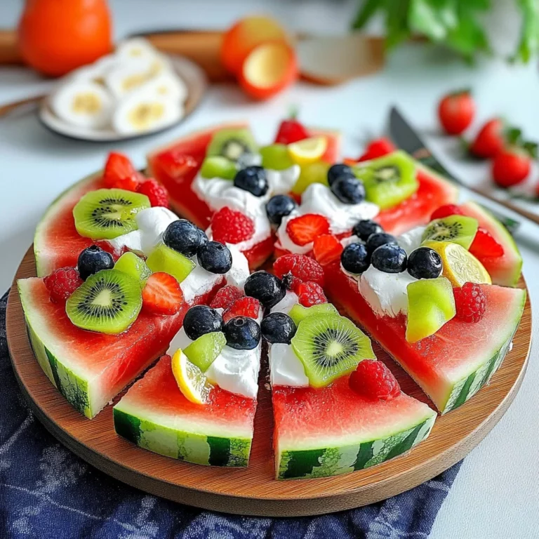 Watermelon Pizza with Yogurt & Fruits: Refreshing Delight